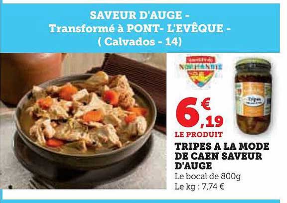 tripes à la mode de caen saveur d'auge