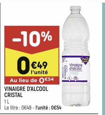 vinaigre d'alcool cristal
