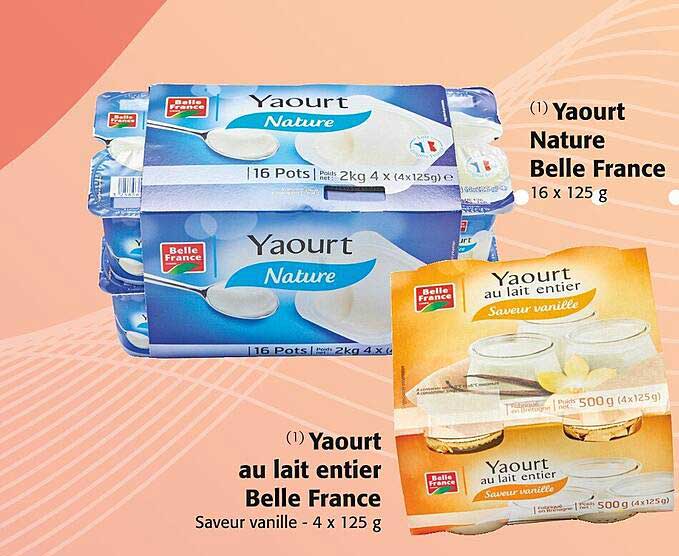 Yaourt Au Lait Entier Belle France, Yaourt Nature Belle France