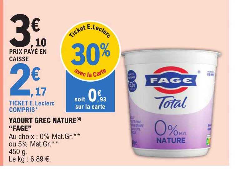 yaourt grec nature "fage"