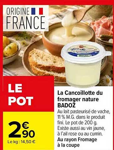 La Cancoillotte du fromager nature BADOZ