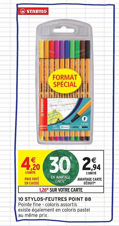 10 stylos feutres point 88 stabilo
