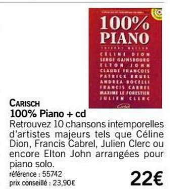 100% piano + cd carisch