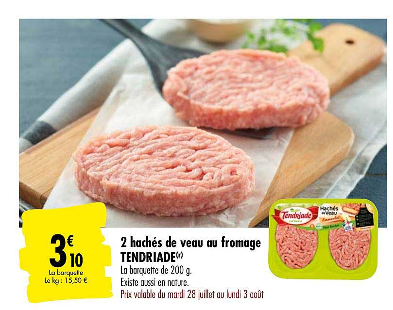 2 Hachés De Veau Au Fromage Tendriade