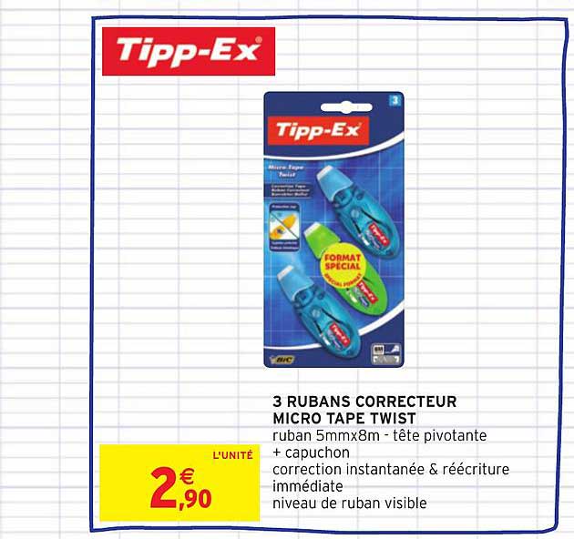 3 rubans correcteur micro tape twist tipp ex