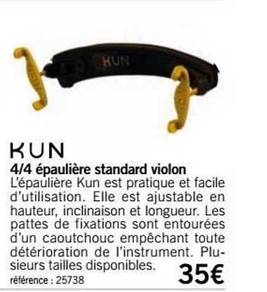 4 4 épaulière standard violon kun