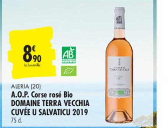 a.o.p. corse rosé domaine terra vecchia cuvée u salvaticu 2019