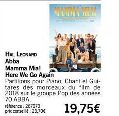 abba mamma mia! here we go again hal leonard