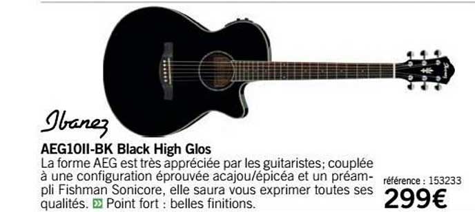 aeg10ii bk black high glos ibanez