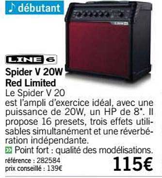 ampli spider v 20w red limited line6