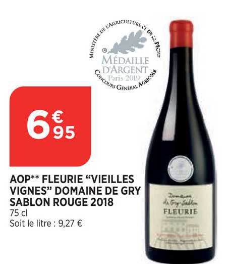 aop fleurie vieilles vignes domaines de gry sablon rouge 2018