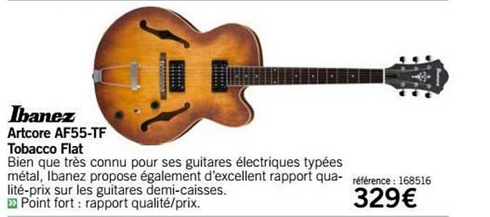 artcore af55 tf tobacco flat ibanez