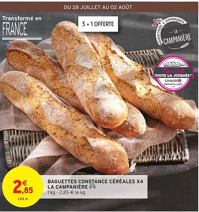 baguettes constance céréales x4 la campanière