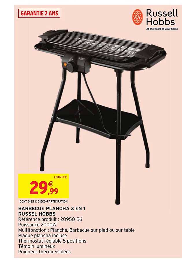 Barbecue Plancha 3 En 1 Russel Hobbs