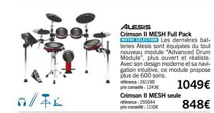 batterie crimson ii mesh full pack alesis
