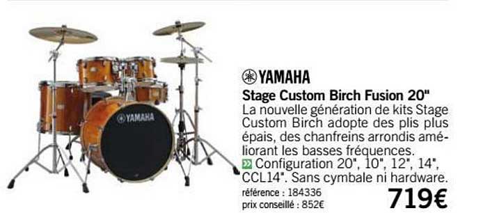 batterie stage custom birch fusion 20 yamaha