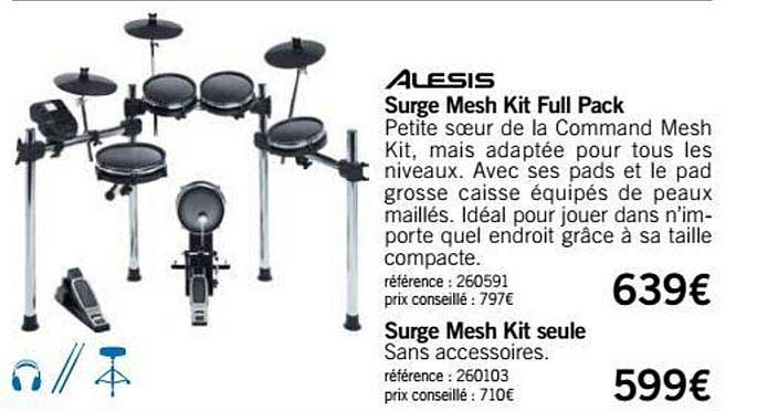 batterie surge mesh kit full pack alesis