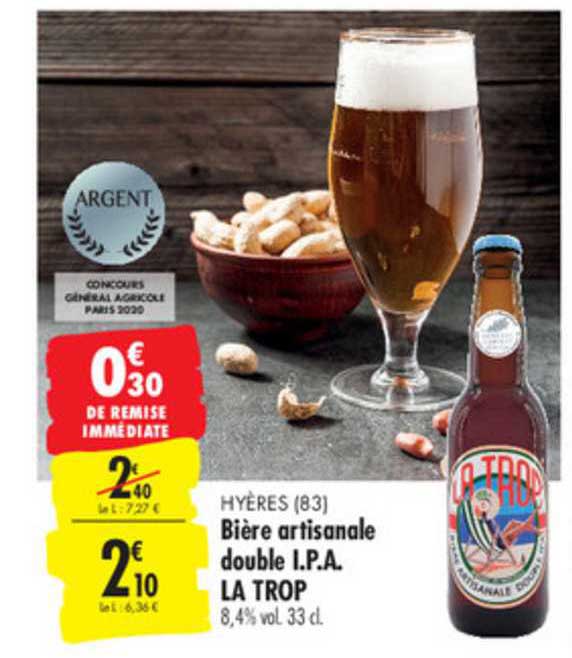 bière artisanale double i.p.a. la trop