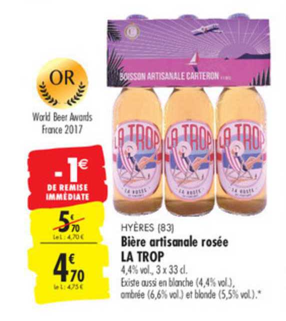 bière artisanale rosée la trop