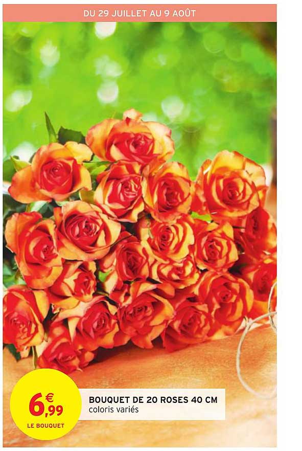 Bouquet De 20 Roses 40 Cm