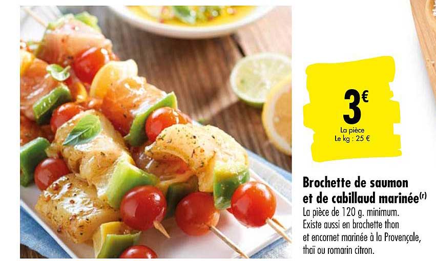 Brochette De Saumon Et De Cabillaud Marinée