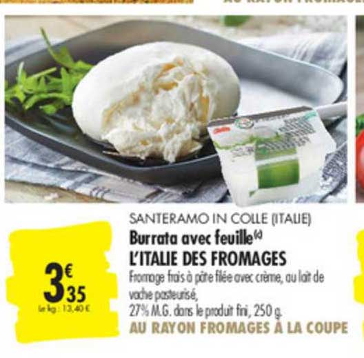 burrata avec feuille l'italie des fromages