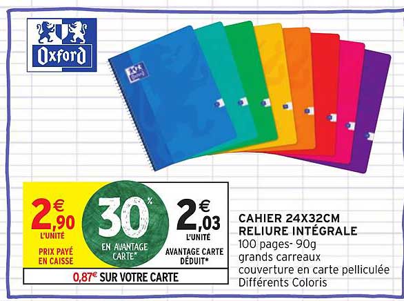 cahier 24x32 cm réliure intégrale oxford