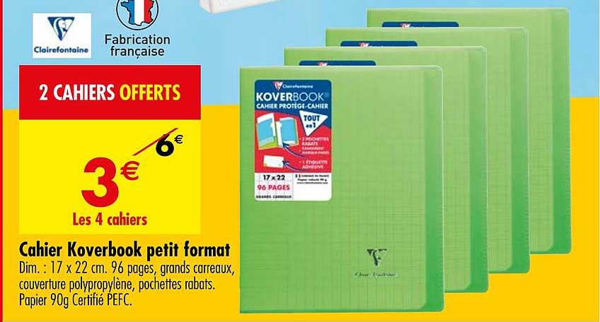 cahier koverbook petit format clairefontaine