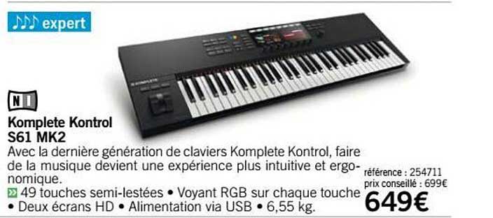 clavier complete kontrol s61 mk2 ni