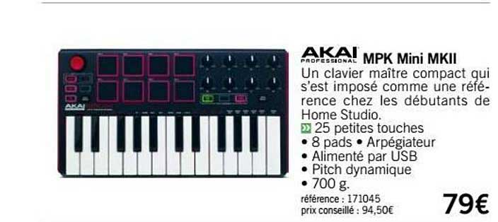 clavier maître mpk mini mkii akai