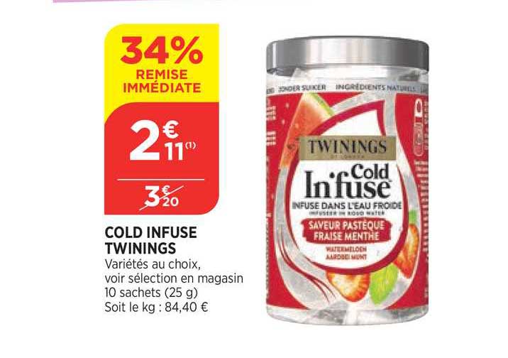 cold infuse twinings 34% de remise immédiate