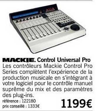 control universal pro mackie