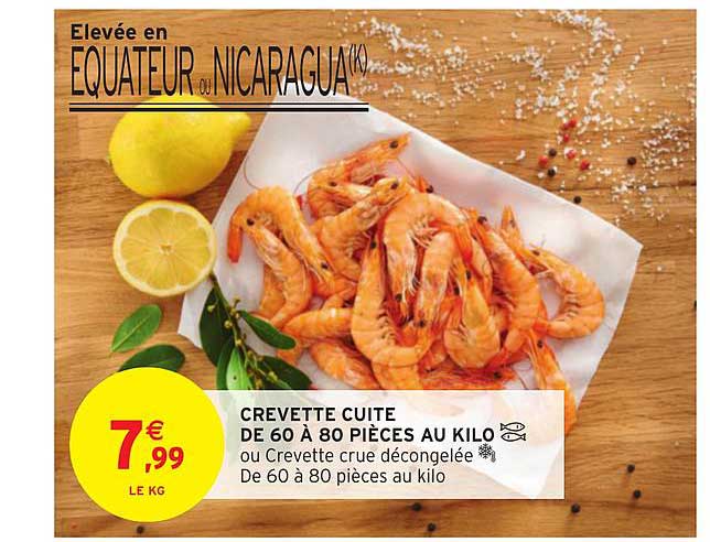 crevette cuite de 60 à 80 pièces au kilo