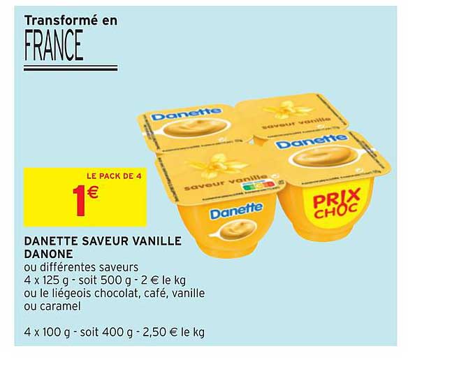 Danette Saveur Vanille Danone