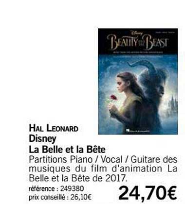 disney la belle et la bête hal leonard