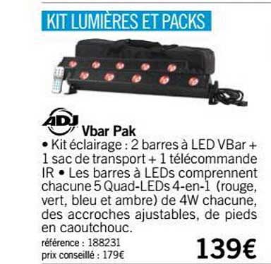 éclairage vbar pak adj