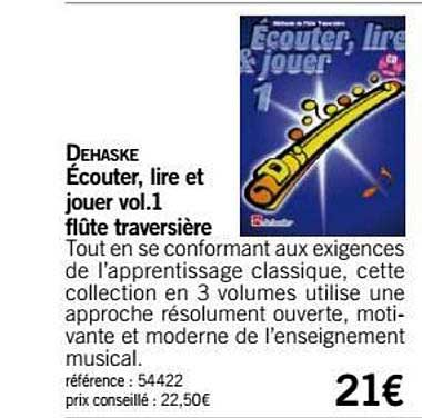 écouter lire et jouer vol 1 flûte traversière dehaske