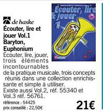 écouter lire et jouer vol.1 baryton euphonium de haske