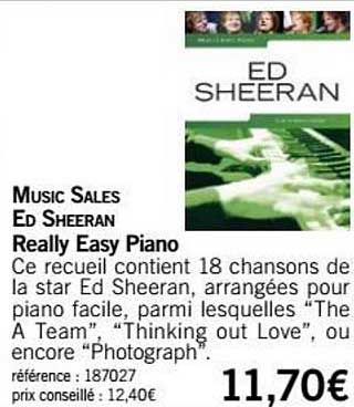 ed sheeran really easy piano music sales