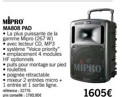 enceinte ma808 pad mipro