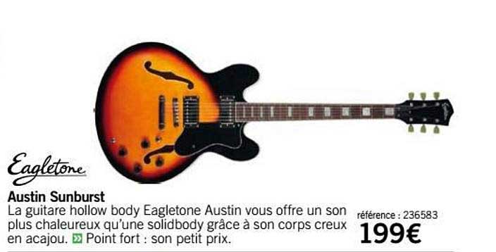guitare austin sunburst eagletone