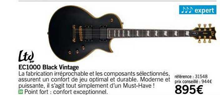 guitare ec1000 black vintage ltd