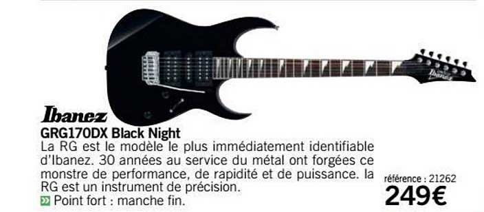 guitare grg170dx black night ibanez