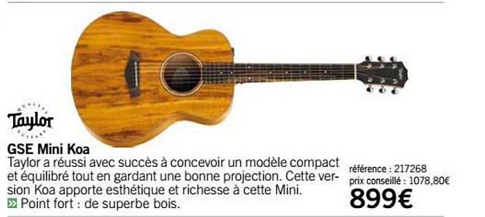 guitare gse mini koa taylor