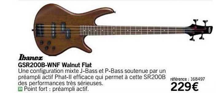 guitare gsr200b wnf walnut flat ibanez