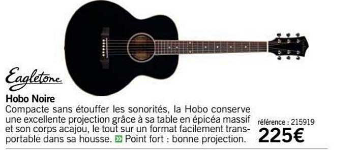 guitare hobo noire eagletone
