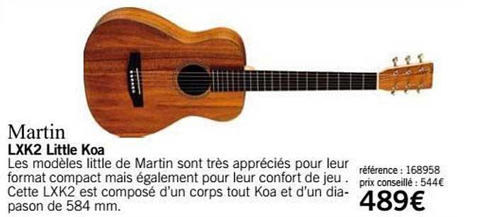 guitare lxk2 little koa martin