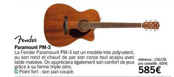 guitare paramount pm 3 fender
