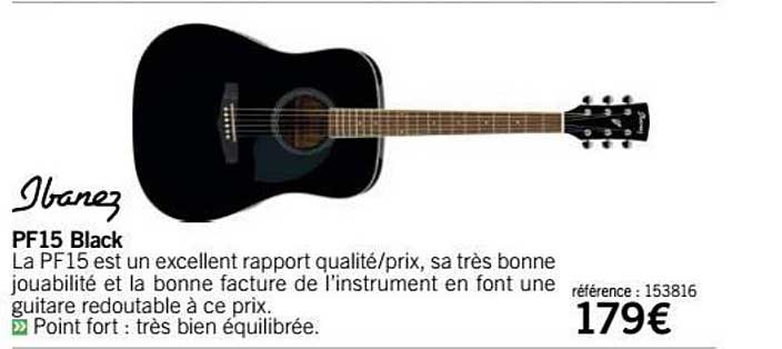 guitare pf15 black ibanez