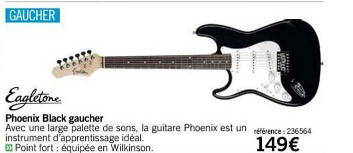 guitare phoenix black gaucher eagletone